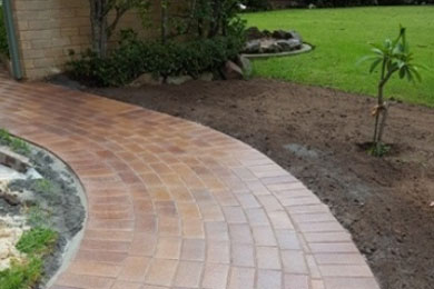 curved paving path